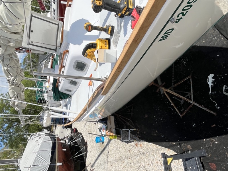 starboard toerail with split scarf joint