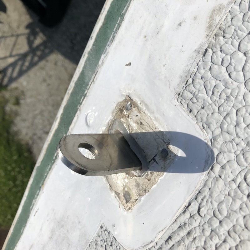 Repaired hold with chain plate
